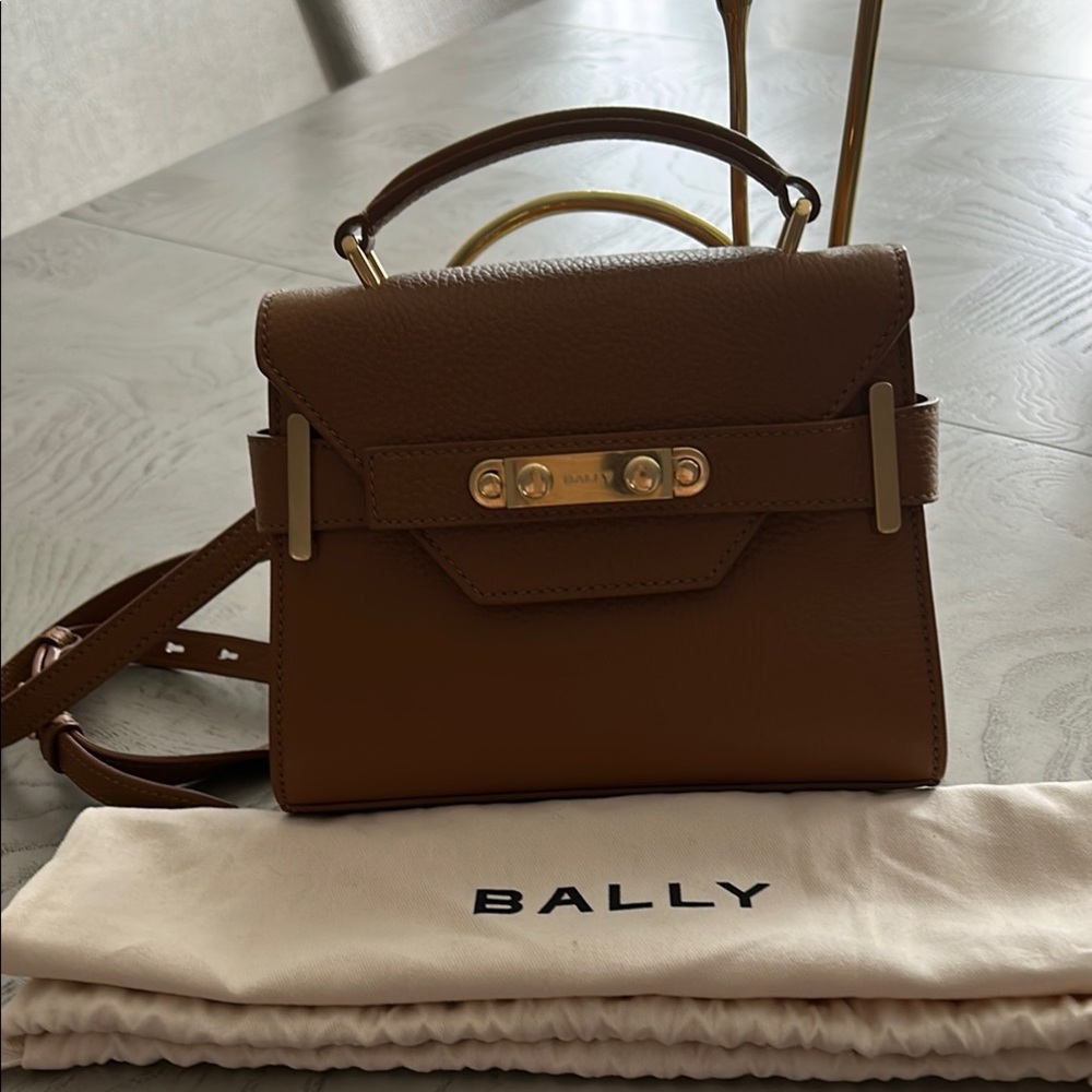 Bally Brown Crossbody Bag with Gold-Tone Hardware